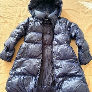 Girls Navy Puffer Coat